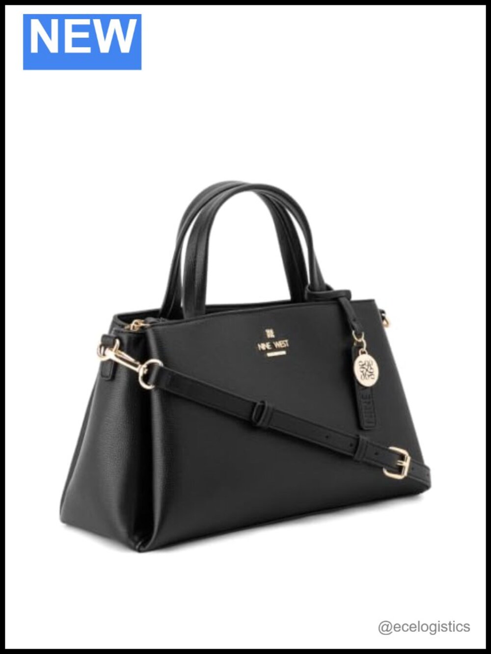 Satchel Handbag with Shoulder Strap and Zipper Closure